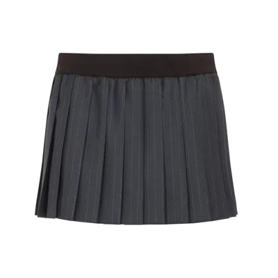 Miu Miu Mini Skirt In Gray