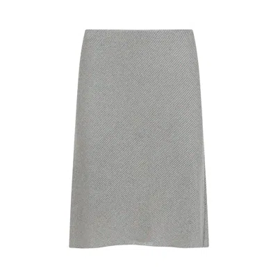 Miu Miu Mini Skirt In Knit In Silver