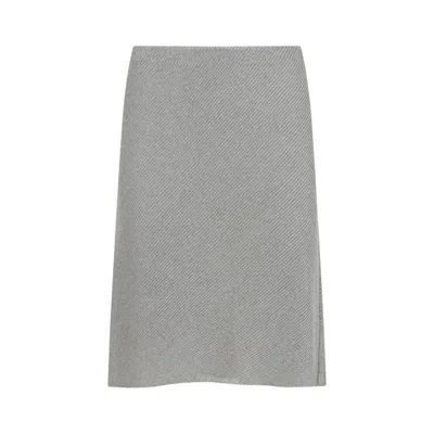 Miu Miu Mini Skirt In Knit In Gray