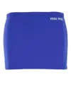 Miu Miu Mini Skirt In Technical Fabric In Blue