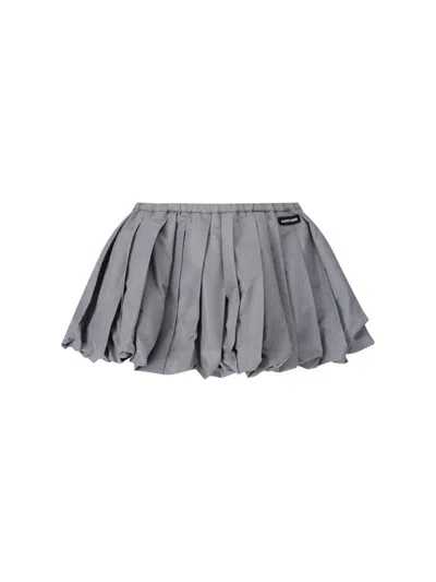 Miu Miu Mini Skirt In Technical Fabric In Gray