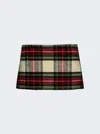 Miu Miu Plais Wool Mini Skirt In Multi