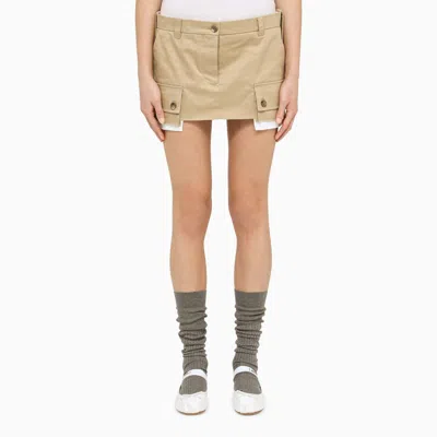 Miu Miu Chino Cargo Mini Skirt In Corda