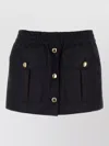 Miu Miu Mini Skirt With Elastic Waistband And Pockets In Black