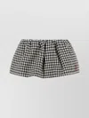 Miu Miu Mini Skirt With Embroidered Cotton Checkered Pattern In Black