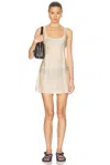 Miu Miu Mini Slip Dress In Albino