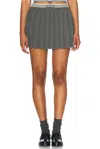 Miu Miu Mini Tennis Skirt In Ardesia