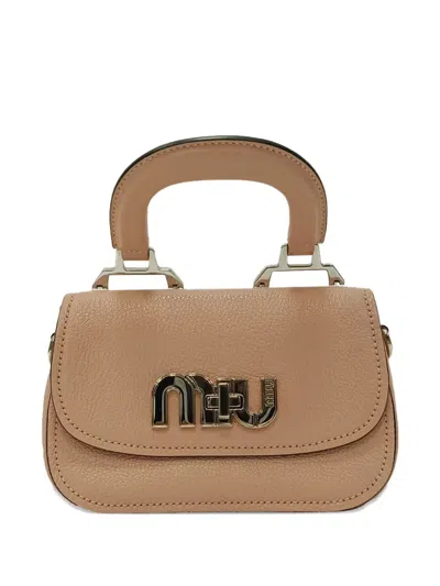 Pre-owned Miu Miu Mini Top Handle Handbag In Neutral