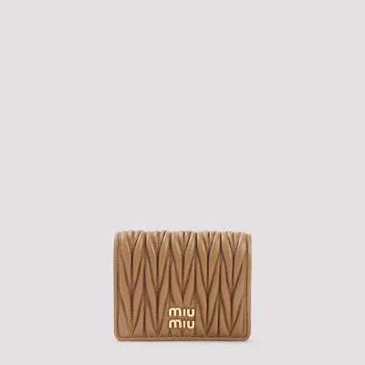 Miu Miu Mini Wallet In Nude & Neutrals