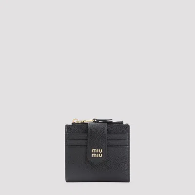 Miu Miu Mini Wallet - Sleek Design With Dimensions 10cm X 8cm X 0.5cm In Black