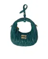 Miu Miu Mini Wander Matelassé Shoulder Bag In Blue