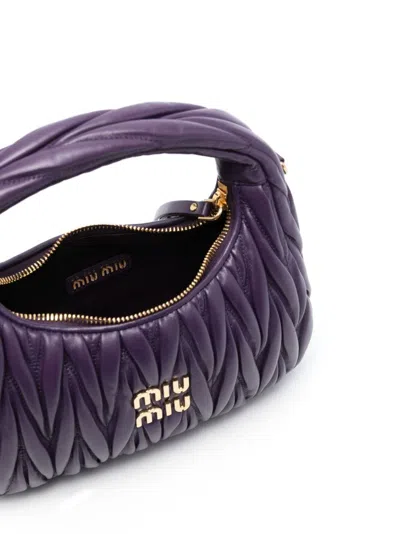 Miu Miu Mini Wander Matelassé-effect Shoulder Bag In Salvia