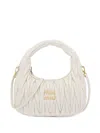 Miu Miu Mini Wander Matelassé Shoulder Bag In White