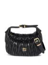 Miu Miu Mini Wander Matelassé Tote Bag In Black