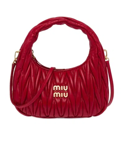 Miu Miu Mini Wander Shoulder Bag In Red