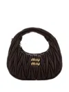 Miu Miu Mini Wander Tote Bag Aus Nappaleder In Brown