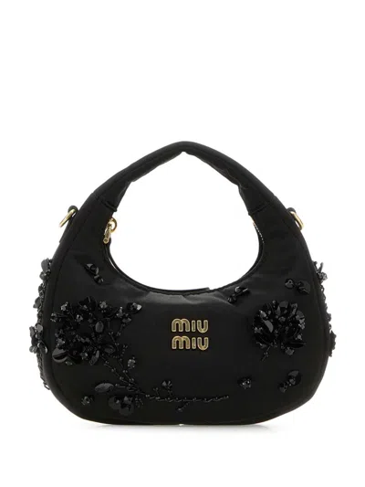 Miu Miu Mini Wander Tote Bag In Black