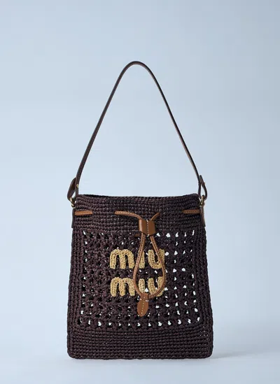 Miu Miu Mini Woven Logo Motif Bag