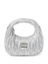 Miu Miu Mini Tote Bag Adjustable Strap In Silver