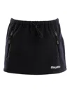 Miu Miu Fleece Miniskirt With Drawstring Waist And Zip Pockets In Black