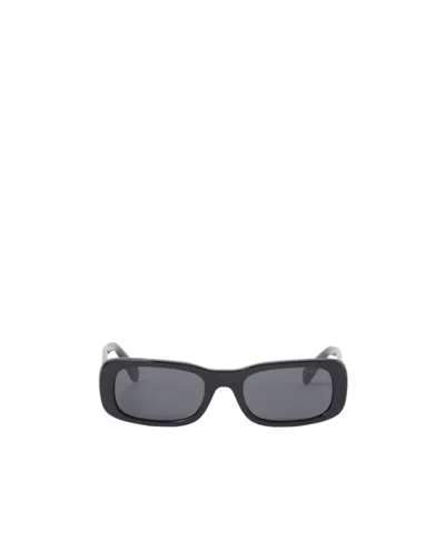 Miu Miu Mirror Leg Logo Sunglasses In Black