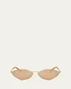 Miu Miu Womens Gold Mu 56zs Irregular-shape Metal Sunglasses In Silver Mirror