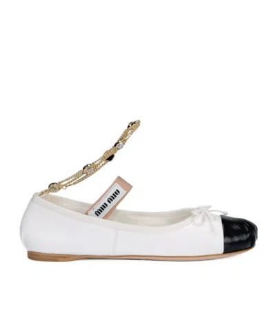 Miu Miu Miu Ballet Ballet Shoes In White