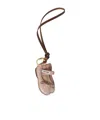 Miu Miu Miumiu Women Miu Ballet Leather Keychain Trick In Brown