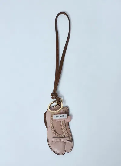 MIU MIU MIU BALLET LEATHER KEYCHAIN