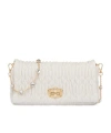 Miu Miu Miu Crystal Matelassé Shoulder Bag In Nude