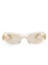 Miu Miu Miu Glimpse Oval-frame Sunglasses In 黄色