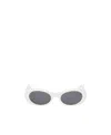 Miu Miu Miu Glimpse Oval-frame Sunglasses In White