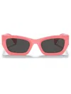 Miu Miu Miu Glimpse Rectangle-frame Sunglasses In 18c5s0 Dark Pink