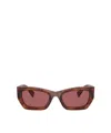 Miu Miu Miu Glimpse Rectangle-frame Sunglasses In Pink