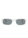 Miu Miu Miu Glimpse Rectangle-frame Sunglasses In White