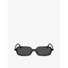 Miu Miu Miu Mens Black Mu 11zs Rectangle-frame Acetate Sunglasses In Black