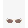 Miu Miu Miu Mens Gold Mu 54zs Oval-frame Metal Sunglasses In Gold