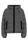Miu Miu Miu Mini Recycled Polyester Down Jacket In Grey