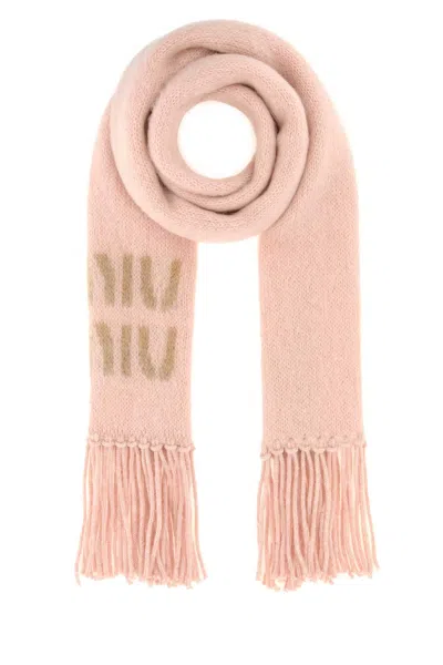 Miu Miu Miu Mini Scarf In Opulent Mohair Blend In Pink