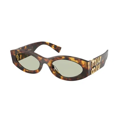 Miu Miu Cat-eye Sunglasses With Tortoiseshell Frame And Gold Accents In Multi
