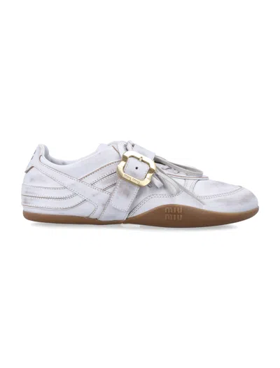 Miu Miu Urban Sport Sneakers With Iconic Buckle In White