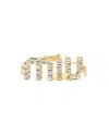 Miu Miu Logo Rhinestone Bracelet In Gold
