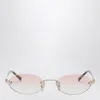 Miu Miu Oval-frame Sunglasses In Neutral