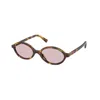Miu Miu Tortoiseshell Oval Sunglasses In Pink
