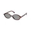 Miu Miu Brown Miu Regard Oval-frame Sunglasses