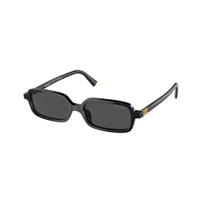 Miu Miu Sunglasses Rectangular Frame Dark Lenses Gold-tone In Transparent