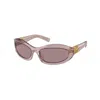 Miu Miu Womens Mu 14zs Irregular-frame Acetate Sunglasses Purple In Pink