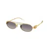 Miu Miu Gradient Metal Oval Sunglasses In Gold