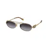 Miu Miu Womens Gold Mu 54zs Oval-frame Metal Sunglasses