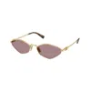 Miu Miu Metal Geometric Oval Sunglasses